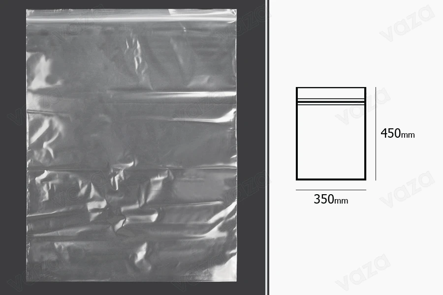 Plastikbeutel mit Druckverschluss 350x450 mm -100 Stücke Plastikbeutel mit Druckverschluss 350x450 mm -100 Stücke-εικόνα_διαστάσεις