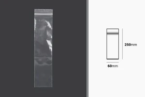 Σακουλάκια με κλείσιμο zip 60x250 mm διαφανή πλαστικά - 100 τμχ-2