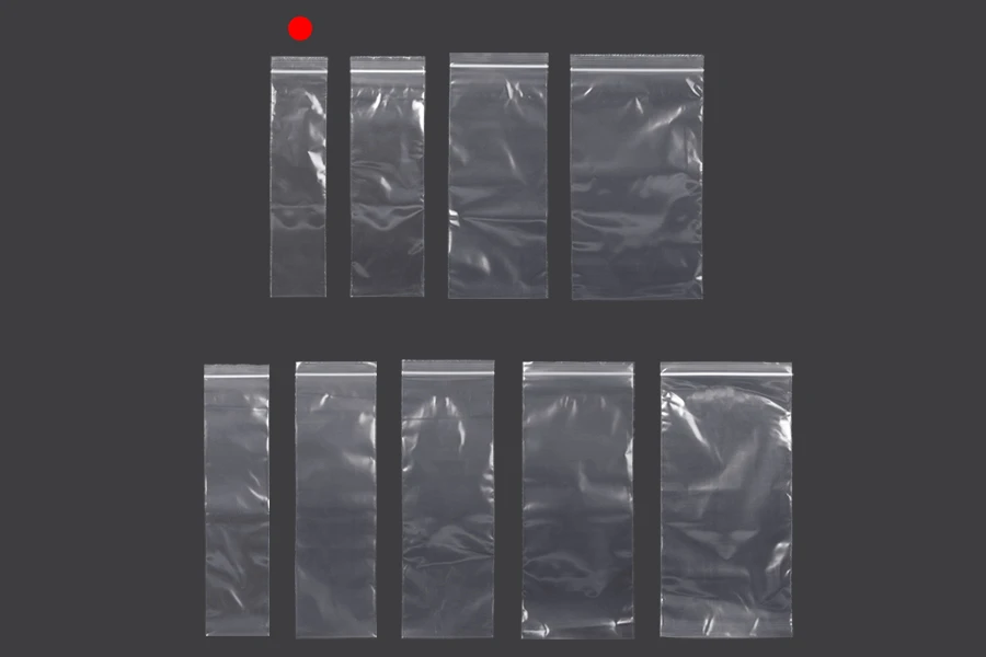 Sacks with zip closure 60x250 mm transparent plastic - 100 pcs