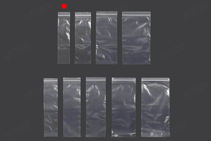 Σακουλάκια με κλείσιμο zip 60x250 mm διαφανή πλαστικά - 100 τμχ-εικόνα_σύνθεση