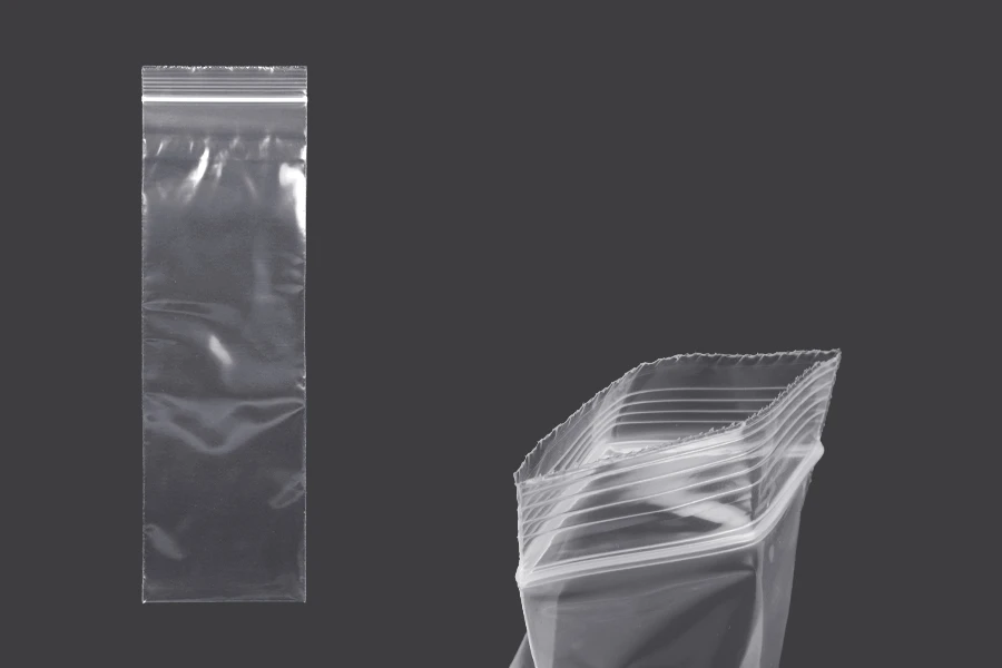 Taschen mit Reißverschluss 80x250 mm transparenter Kunststoff - 100 Stk