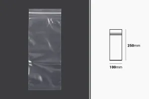 Σακουλάκια με κλείσιμο zip 100x250 mm διαφανή πλαστικά - 100 τμχ-2