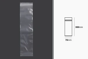 Σακουλάκια με κλείσιμο zip 70x300 mm διαφανή πλαστικά - 100 τμχ-2