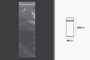 Σακουλάκια με κλείσιμο zip 90x300 mm διαφανή πλαστικά - 100 τμχ-2