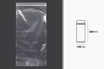 Bustine di plastica con chiusura a zip  140x300 mm trasparenti – 100 pz