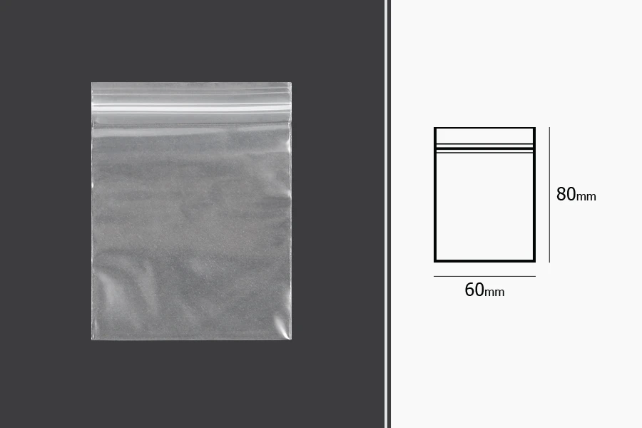 Σακουλάκια με κλείσιμο zip 60x80 mm διαφανή πλαστικά - 500 τμχ Σακουλάκια με κλείσιμο zip 60x80 mm διαφανή πλαστικά - 500 τμχ