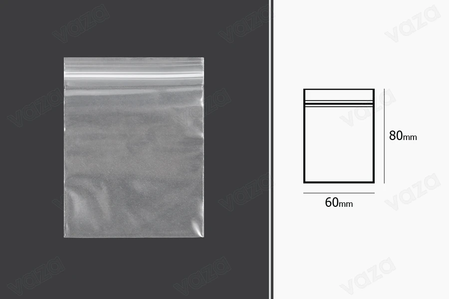 Σακουλάκια με κλείσιμο zip 60x80 mm διαφανή πλαστικά - 500 τμχ-εικόνα_διαστάσεις