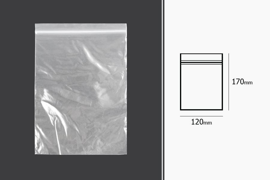 Σακουλάκια με κλείσιμο zip 120x170 mm διαφανή πλαστικά - 100 τμχ