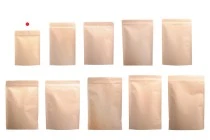 Σακουλάκια κραφτ τύπου Doy Pack, με κλείσιμο "zip", εσωτερική επένδυση αλουμινίου και δυνατότητα σφράγισης με θερμοκόλληση 90x30x140 mm - 50 τμχ Σακουλάκια κραφτ τύπου Doy Pack, με κλείσιμο "zip", εσωτερική επένδυση αλουμινίου και δυνατότητα σφράγισης με θερμοκόλληση 90x30x140 mm - 50 τμχ
