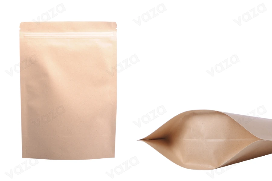 Σακουλάκια κραφτ τύπου Doy Pack, με κλείσιμο "zip", εσωτερική επένδυση αλουμινίου και δυνατότητα σφράγισης με θερμοκόλληση 170x40x240 mm - 50 τμχ Σακουλάκια κραφτ τύπου Doy Pack, με κλείσιμο "zip", εσωτερική επένδυση αλουμινίου και δυνατότητα σφράγισης με θερμοκόλληση 170x40x240 mm - 50 τμχ-εικόνα_προϊοντική