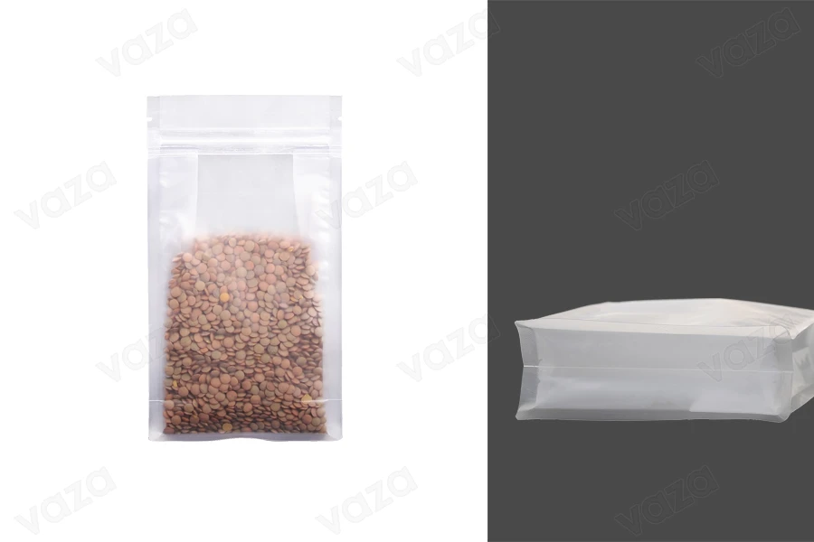 Σακουλάκια τύπου Doy Pack διάφανα με κλείσιμο "zip" και δυνατότητα σφράγισης με θερμοκόλληση 120x60x220 mm - 50 τμχ Σακουλάκια τύπου Doy Pack διάφανα με κλείσιμο "zip" και δυνατότητα σφράγισης με θερμοκόλληση 120x60x220 mm - 50 τμχ-εικόνα_προϊοντική
