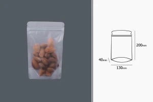 Sachets transparents de type Doypack avec fermeture zip et possibilité de fermeture par thermoscellage 130 x 40 x 200 mm - 50 pcs-3