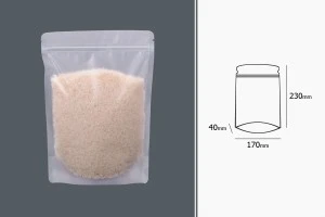 Sachets transparents de type Doypack avec fermeture zip et possibilité de fermeture par thermoscellage 170 x 40 x 230 mm - 50 pcs-3