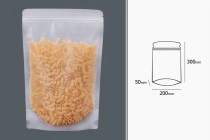 Sachets transparents de type Doypack avec fermeture zip et possibilité de fermeture parthermoscellage 200 x 50 x 300 mm - 50 pcs