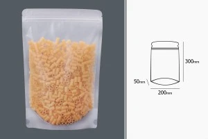 Sachets transparents de type Doypack avec fermeture zip et possibilité de fermeture parthermoscellage 200 x 50 x 300 mm - 50 pcs-2