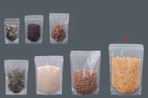 Sachets transparents de type Doypack avec fermeture zip et possibilité de fermeture parthermoscellage 200 x 50 x 300 mm - 50 pcs