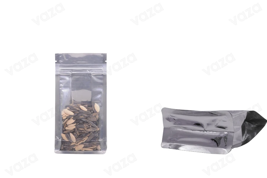 Σακουλάκια αλουμινίου τύπου Doy Pack, διάφανα με κλείσιμο "zip" και δυνατότητα σφράγισης με θερμοκόλληση 100x60x200 mm - 50 τμχ Σακουλάκια αλουμινίου τύπου Doy Pack, διάφανα με κλείσιμο "zip" και δυνατότητα σφράγισης με θερμοκόλληση 100x60x200 mm - 50 τμχ-εικόνα_διαστάσεις