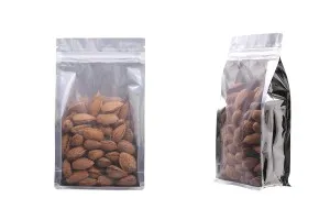 Σακουλάκια αλουμινίου τύπου Doy Pack, διάφανα με κλείσιμο "zip" και δυνατότητα σφράγισης με θερμοκόλληση 140x60x240 mm - 50 τμχ-1