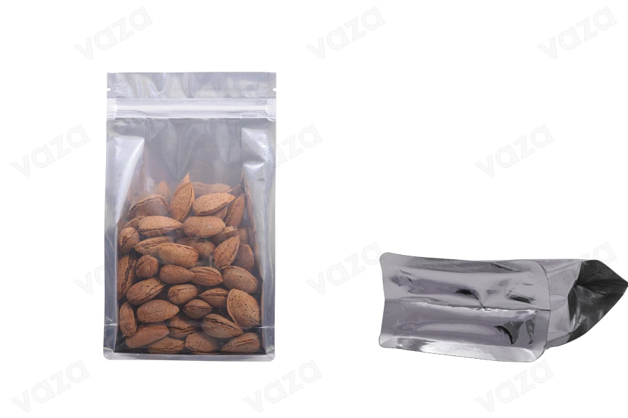 Doy Beutel Pack-Typ Aluminium, transparent und verschließbare durch Hitze 140x60x240 mm - 50 Stk-εικόνα_διαστάσεις