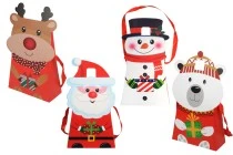 Christmas paper gift bag 180x80x265 mm with ribbon for handle - 12 pcs Christmas paper gift bag 180x80x265 mm with ribbon for handle - 12 pcs
