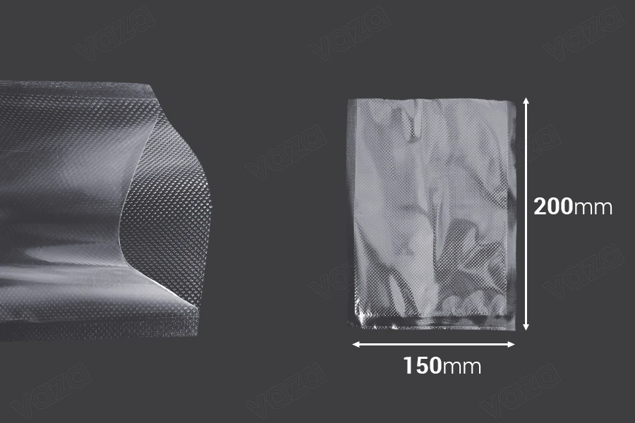 Vacuum sealing bags for optimal packaging and storing of food and other products 150x200 mm - 100 pcs-image_dimensions