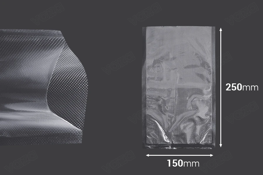 Vacuum sealing bags for optimal packaging and storing of food and other products 150x250mm - 100 pcs-image_dimensions