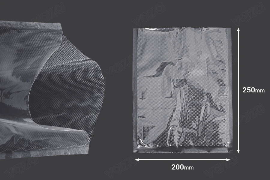 Vacuum sealing bags for optimal packaging and storing of food and other products 200x250 mm - 100 pcs-image_dimensions
