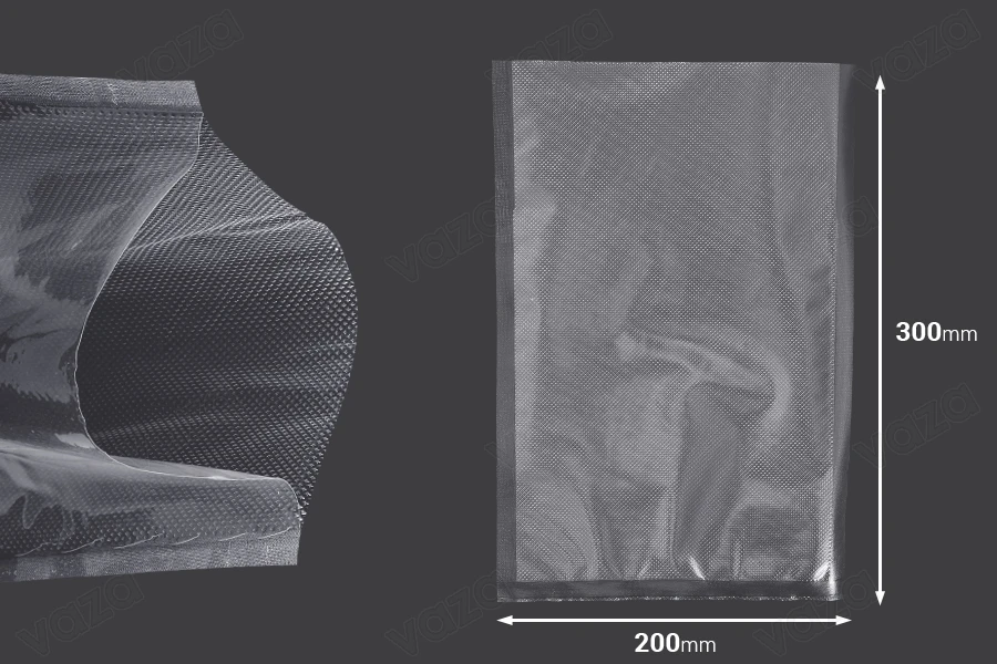 Vacuum sealing bags for optimal packaging and storing of food and other products 200x300 mm - 100 pcs-image_dimensions