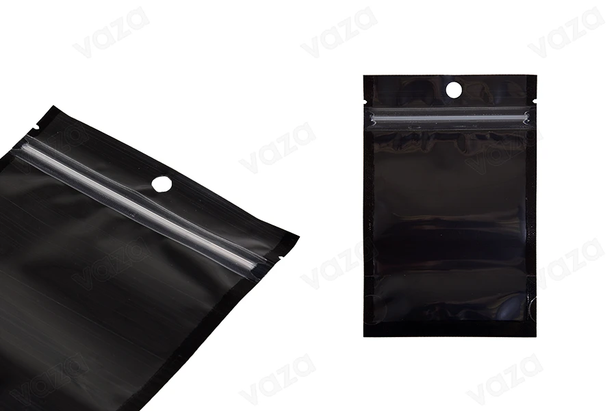 Σακουλάκια τύπου Doy Pack 90x30x140 mm αλουμινίου με μαύρη πίσω πλευρά, διάφανο μπροστά με κλείσιμο "zip" και δυνατότητα σφράγισης με θερμοκόλληση - 100 τμχ Σακουλάκια τύπου Doy Pack 90x30x140 mm αλουμινίου με μαύρη πίσω πλευρά, διάφανο μπροστά με κλείσιμο "zip" και δυνατότητα σφράγισης με θερμοκόλληση - 100 τμχ-εικόνα_σύνθεση