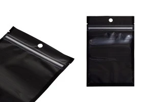 Σακουλάκια τύπου Doy Pack 100x30x150 mm αλουμινίου με μαύρη πίσω πλευρά, διάφανο μπροστά με κλείσιμο "zip" και δυνατότητα σφράγισης με θερμοκόλληση - 100 τμχ-5