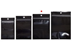 Σακουλάκια τύπου Doy Pack 100x30x150 mm αλουμινίου με μαύρη πίσω πλευρά, διάφανο μπροστά με κλείσιμο "zip" και δυνατότητα σφράγισης με θερμοκόλληση - 100 τμχ-6