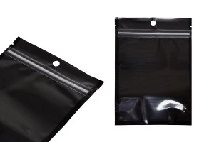 Σακουλάκια τύπου Doy Pack 120x40x170 mm αλουμινίου με μαύρη πίσω πλευρά, διάφανο μπροστά με κλείσιμο "zip" και δυνατότητα σφράγισης με θερμοκόλληση - 100 τμχ-5