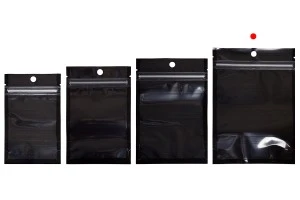 Σακουλάκια τύπου Doy Pack 120x40x170 mm αλουμινίου με μαύρη πίσω πλευρά, διάφανο μπροστά με κλείσιμο "zip" και δυνατότητα σφράγισης με θερμοκόλληση - 100 τμχ-6