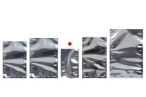 Σακουλάκια τύπου Doy Pack 80x30x130 mm αλουμινίου πίσω πλευρά, διάφανο μπροστά και κλείσιμο με θερμοκόλληση - 100 τμχ
