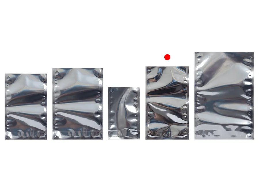 Σακουλάκια τύπου Doy Pack 120x30x200 mm αλουμινίου πίσω πλευρά, διάφανο μπροστά και κλείσιμο με θερμοκόλληση - 100 τμχ