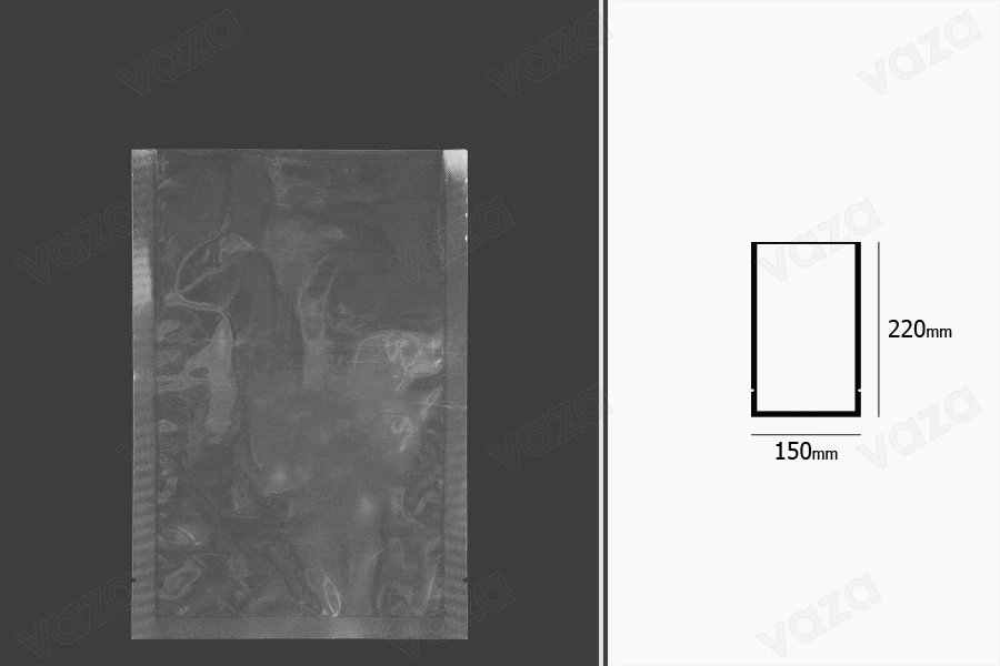 Vakuumbeutel für Lebensmittel 150x220 mm - 100 Stücke Vakuumbeutel für Lebensmittel 150x220 mm - 100 Stücke-εικόνα_διαστάσεις