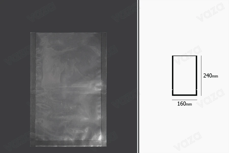 Σακούλες vacuum (κενού αέρος) για συντήρηση - συσκευασία τροφίμων και άλλων προϊόντων 160x240 mm - 100 τμχ Σακούλες vacuum (κενού αέρος) για συντήρηση - συσκευασία τροφίμων και άλλων προϊόντων 160x240 mm - 100 τμχ-εικόνα_διαστάσεις