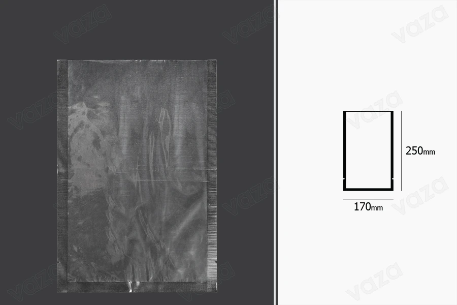 Σακούλες vacuum (κενού αέρος) για συντήρηση - συσκευασία τροφίμων και άλλων προϊόντων 170x250 mm - 100 τμχ Σακούλες vacuum (κενού αέρος) για συντήρηση - συσκευασία τροφίμων και άλλων προϊόντων 170x250 mm - 100 τμχ-εικόνα_διαστάσεις
