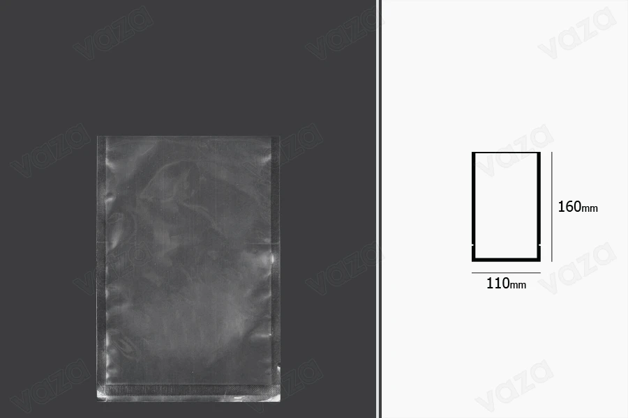 Buste sottovuoto per conservazione - confezionamento alimenti e altri prodotti 110x160 mm – 100 pz Buste sottovuoto per conservazione - confezionamento alimenti e altri prodotti 110x160 mm – 100 pz-εικόνα_διαστάσεις