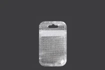 Sachets avec fermeture éclair 55 x 90 mm, dos argenté non tissé, face transparente et eurohole - 100 pcs Sachets avec fermeture éclair 55 x 90 mm, dos argenté non tissé, face transparente et eurohole - 100 pcs