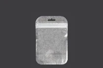 Σακουλάκια με κλείσιμο zip 85x130 mm, non woven ασημί πίσω όψη, διάφανο μπροστά και τρύπα eurohole - 100 τμχ