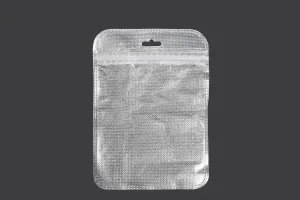 Non-woven zip lock bags with Eurohole, silver back side and transparent front side in size 122x170 mm - 100 pcs-1