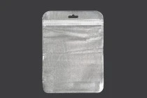 Non-woven zip lock bags with Eurohole, silver back side and transparent front side in size 150x200 mm - 100 pcs Non-woven zip lock bags with Eurohole, silver back side and transparent front side in size 150x200 mm - 100 pcs