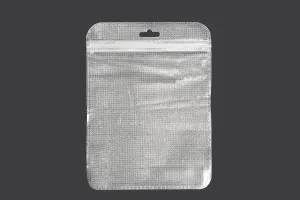 Non-woven zip lock bags with Eurohole, silver back side and transparent front side in size 150x200 mm - 100 pcs-1