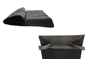 Black heavy-duty plastic garbage bags in size 70x160 cm - 10 pcs-3