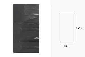 Black heavy-duty plastic garbage bags in size 70x160 cm - 10 pcs-2