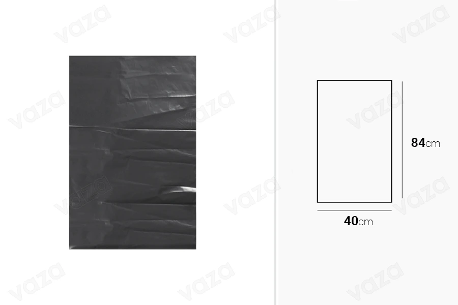 Σακούλες απορριμμάτων πλαστικές 40x84 cm υψηλής αντοχής σε μαύρο χρώμα - 10 τμχ-εικόνα_διαστάσεις