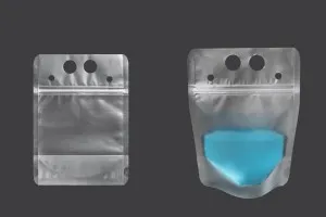 Transparent Doypack stand-up pouch 250 ml with zipper and holes for a drinking straw and carrying around - 50 pcs.-1