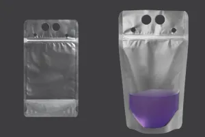 Transparent Doypack stand-up pouch 500 ml with zipper and holes for a drink-ing straw and carrying around - 50 pcs.-1