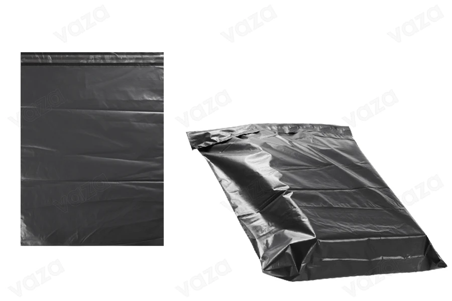 Σακουλάκια μεταφορών courier αδιάβροχα 380x520 mm μαύρα με αυτοκόλλητο κλείσιμο  - 100 τμχ-εικόνα_προϊοντική